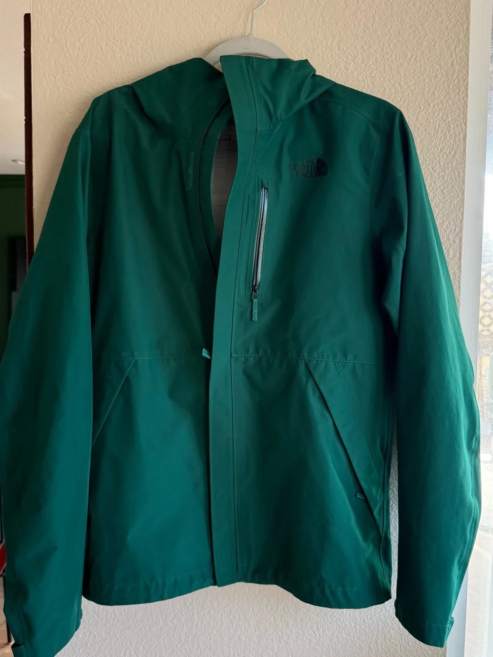 The North Face Men’s Dark Green Hooded Rain Jacket